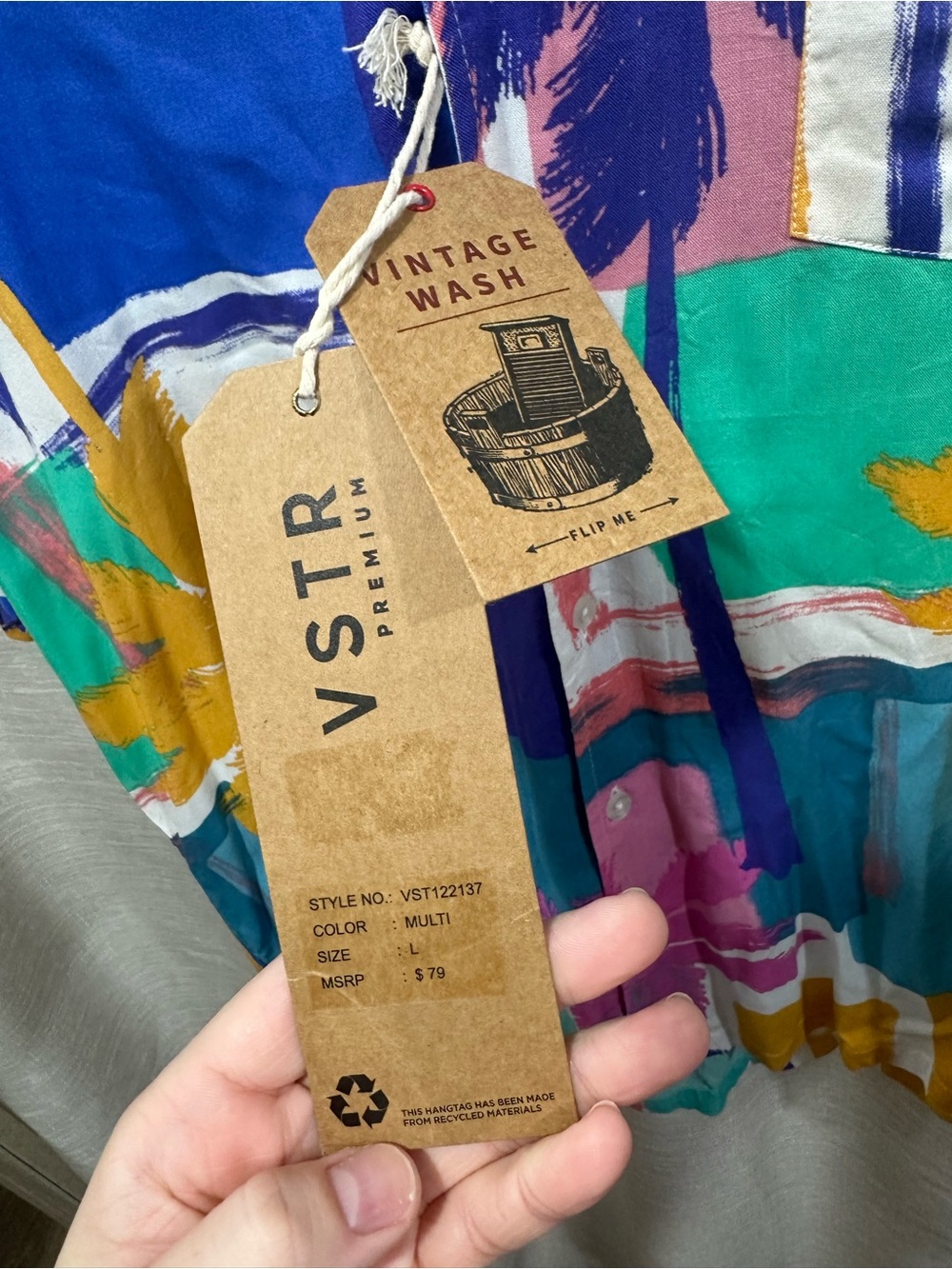 VSTR Premium Multicolor Abstract Button-Up - Picture 4 of 4
